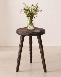 Rustic wood pedestal for statuettes, handmade display stand, cottage decor