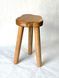 Pebble wooden stool 20*20 cm made of solid wood, round stool on 3 legs - natural oak