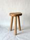 Pebble wooden stool 20*20 cm made of solid wood, round stool on 3 legs - natural oak