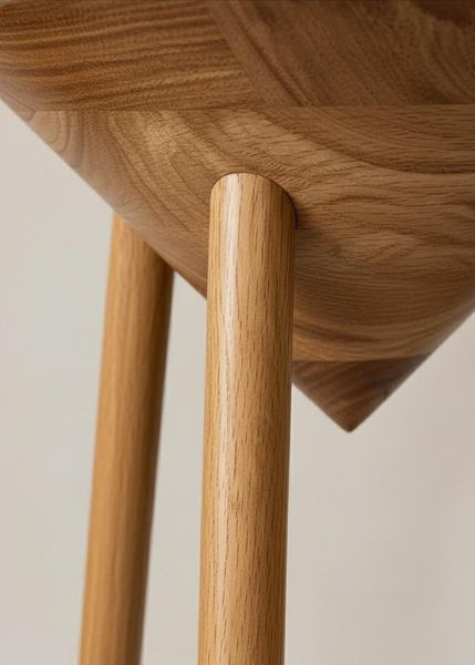 Handmade Black Oak Japandi Pedestal Table, Modern Farmhouse Plant Stand