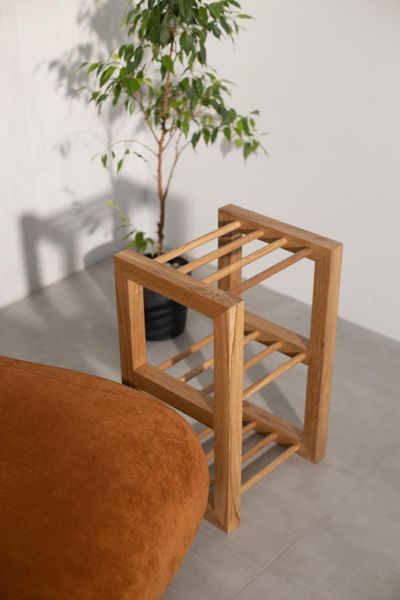 Wood storage bench, minimalist shoe rack, rustic home decor entryway shelf