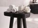 Round wooden stool Pebble &Oslash;20 cm, height 20 cm, solid oak - black