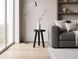 Round wooden stool Pebble &Oslash;20 cm, height 20 cm, solid oak - black