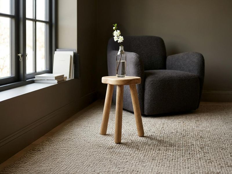 Round wooden stool Pebble &Oslash;20 cm, height 20 cm, solid oak - black