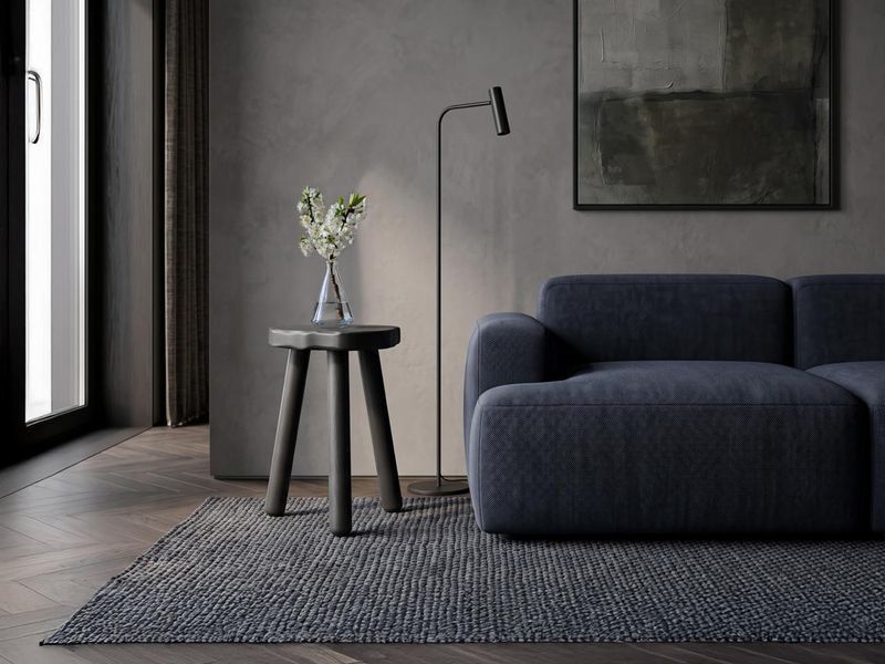 Round wooden stool Pebble &Oslash;20 cm, height 20 cm, solid oak - black