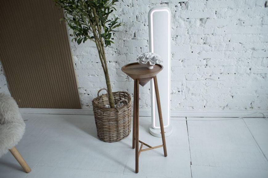Handmade Black Oak Japandi Pedestal Table, Modern Farmhouse Plant Stand