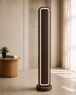 RGB Oak Wood Floor Lamp, Color Changing LED Remote Lighting
