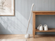 White long standing shoe horn, handmade functional furniture, wood home decor gift
