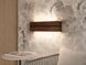 Dark Oak Wood Wall Sconce, Rustic LED Bedside Lamp