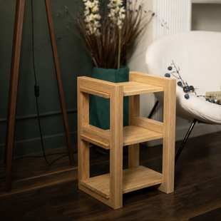 Oak Wood Entryway Shoe Shelf, Rustic Shoe Organizer