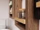 Wall-mounted portal shelf 300*450 mm made of solid wood with hidden fastening, tobacco