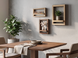 Wall-mounted portal shelf 300*450 mm made of solid wood with hidden fastening, tobacco