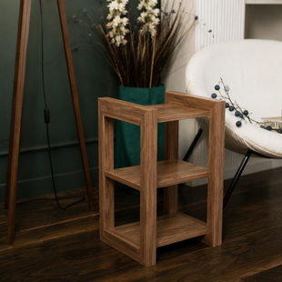 Oak Wood Entryway Shoe Shelf, Rustic Shoe Organizer