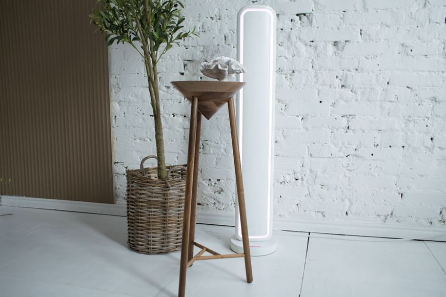 Handmade Black Oak Japandi Pedestal Table, Modern Farmhouse Plant Stand