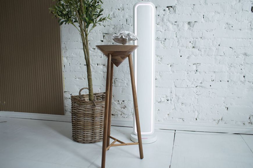Handmade Black Oak Japandi Pedestal Table, Modern Farmhouse Plant Stand